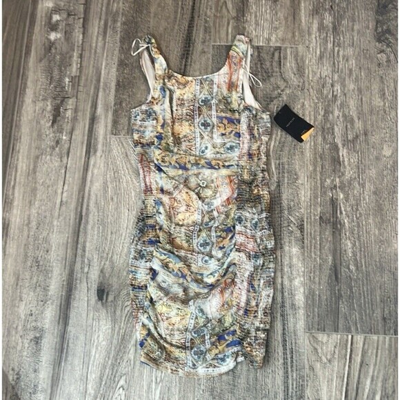 ZARA TRAFALUC Women M Slip On Lightweight Knit Dress STRETCH MULTICOLOR NWT #39 - Picture 1 of 7